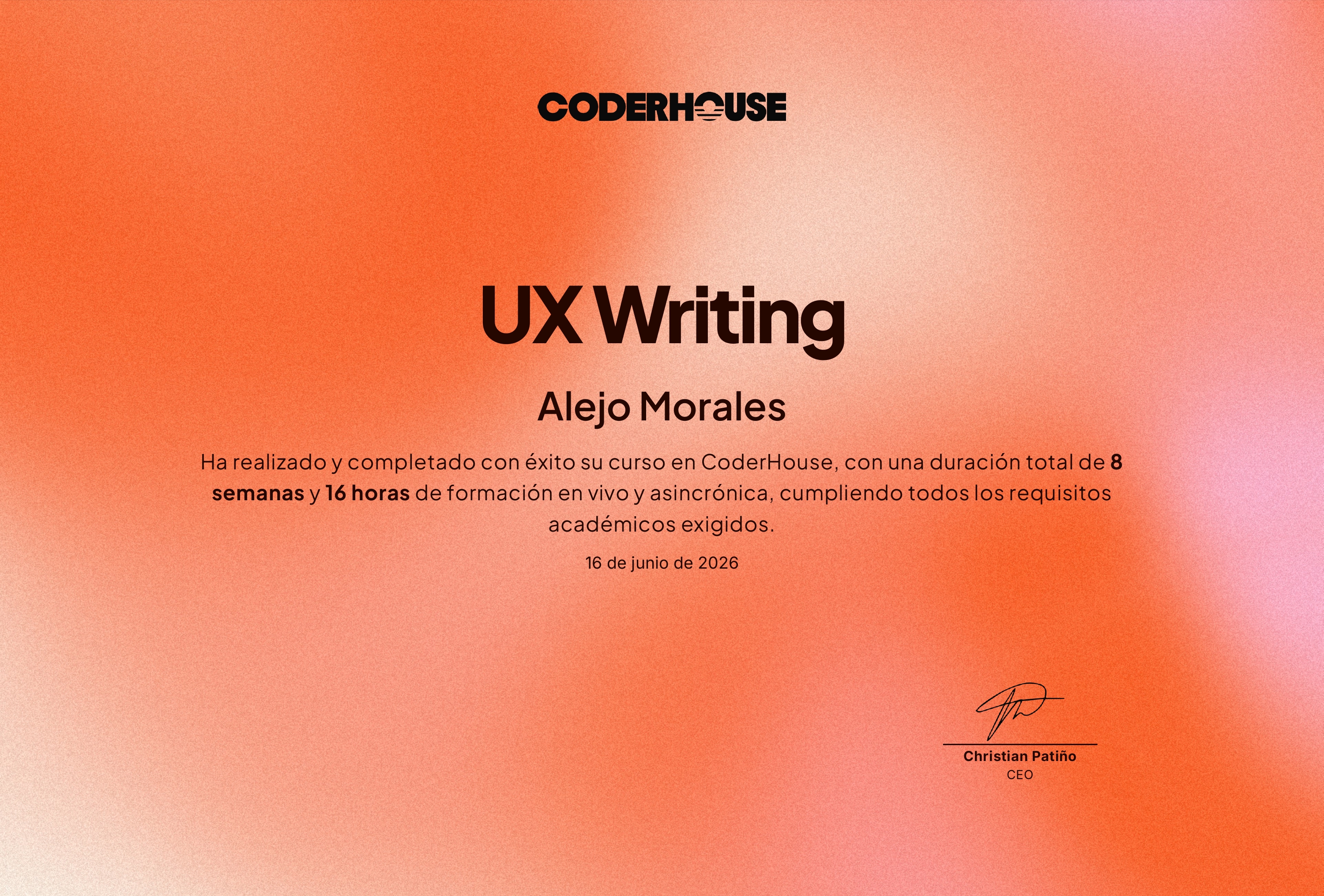 Diploma UX Writer - Coderhouse